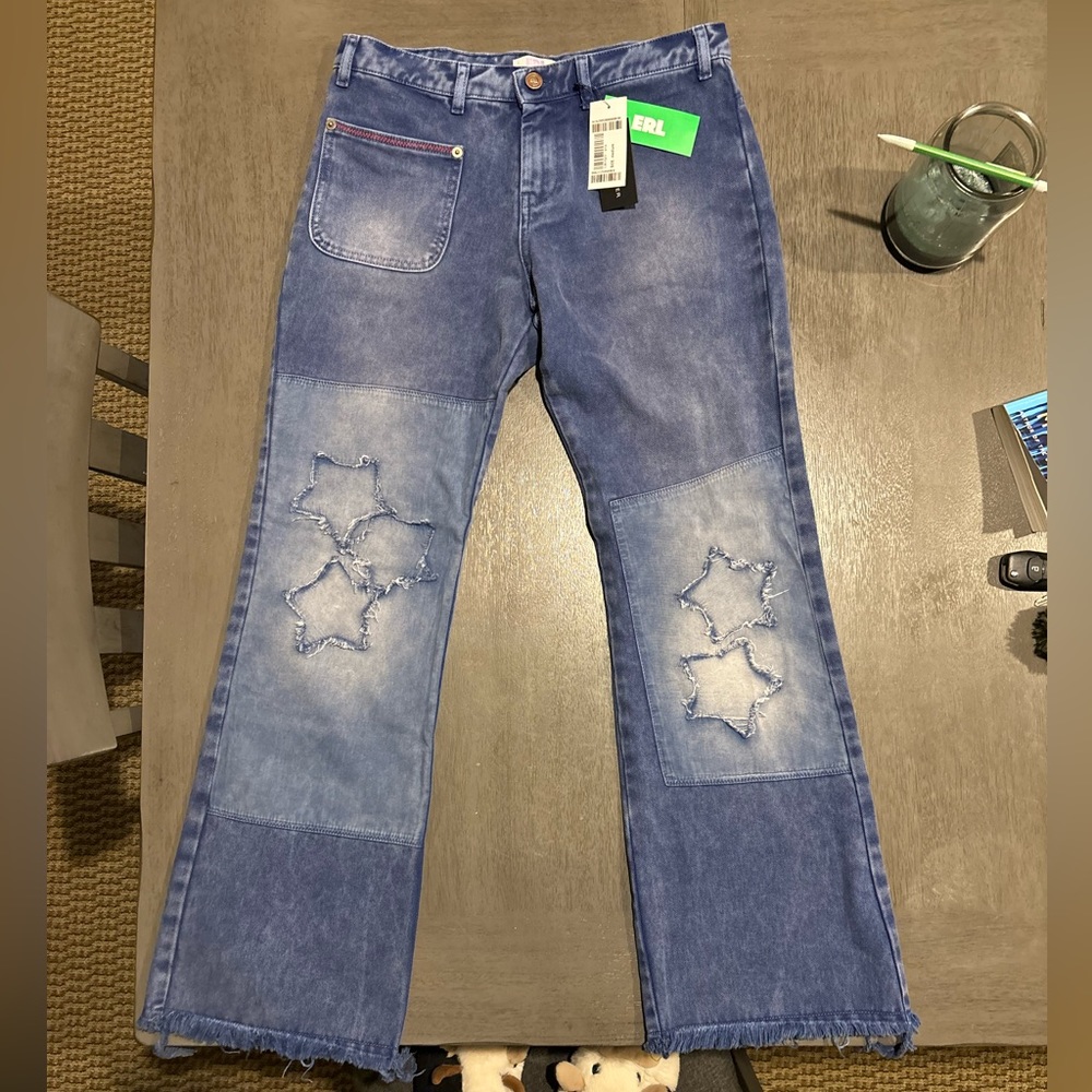 ERL patchwork star straight jeans